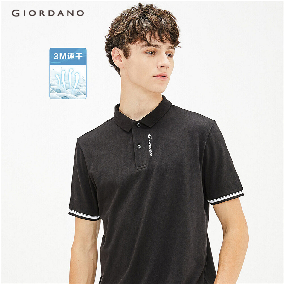 Áo Thun Polo GIORDANO 01011385 Phối Màu Tương Phản Nhanh Khô Được Làm Với Công Nghệ Cao Cấp Cho Nam