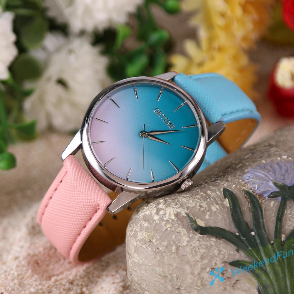 Đồng Hồ Nữ Dây Da 2 Màu