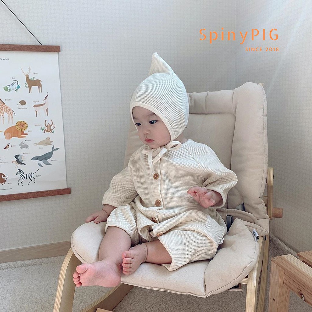 Set body kèm mũ cho bé 0-2 tuổi style Hàn Quốc cotton dệt kim cực đẹp