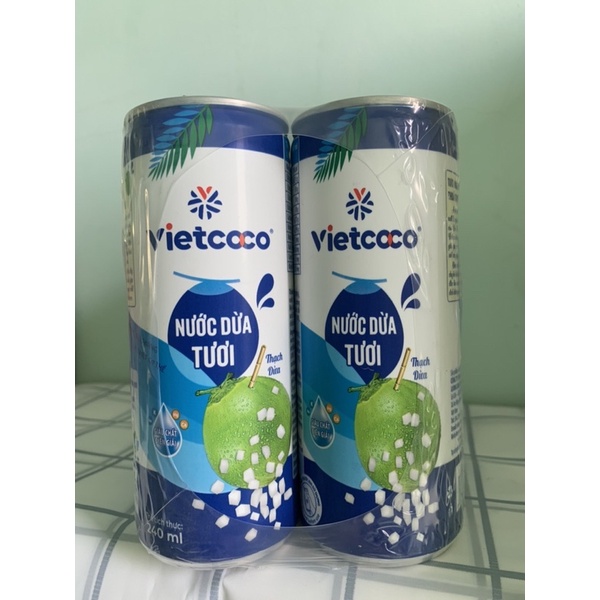 Combo 6 lon nước dừa tươi/ sữa dừa Vietcoco 240ml