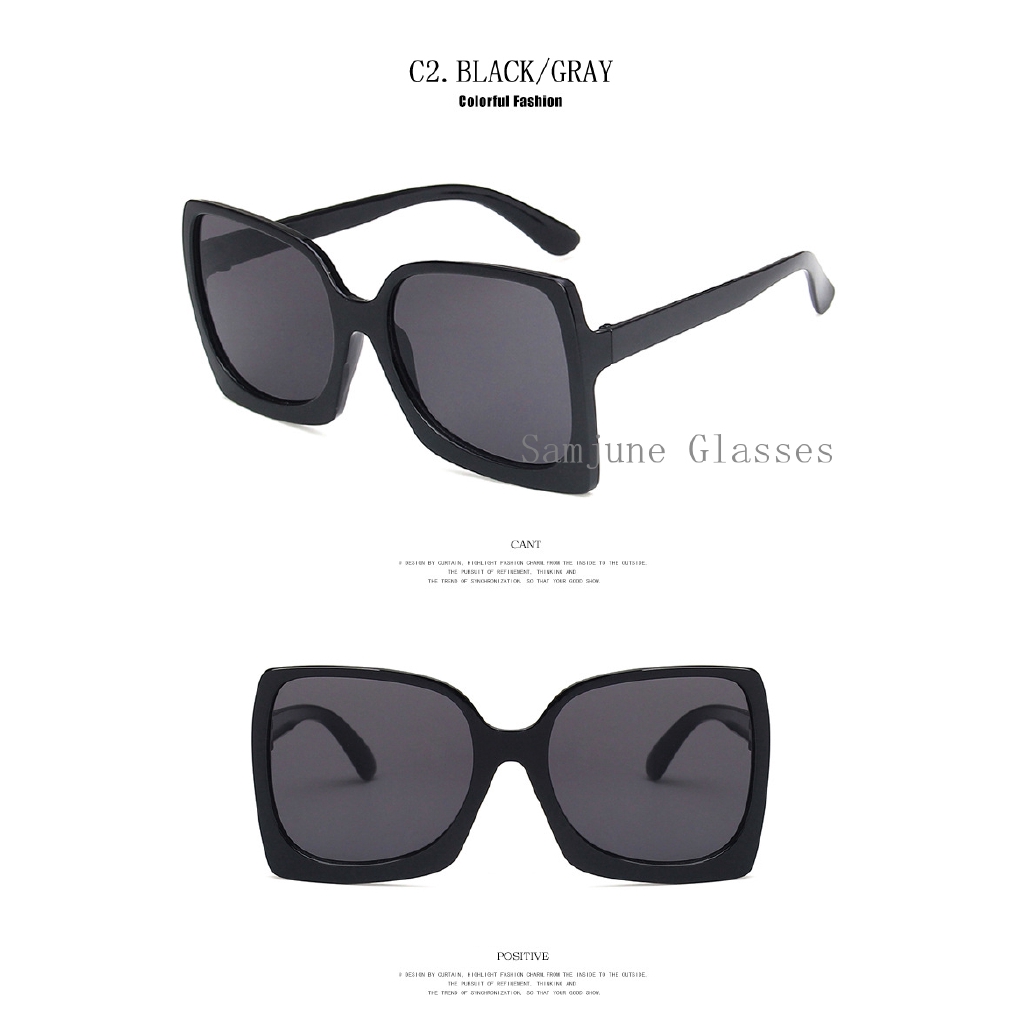Kính Mát SAMJUNE Gọng Vuông Cỡ Lớn Thời Trang Cổ Điển 2020
