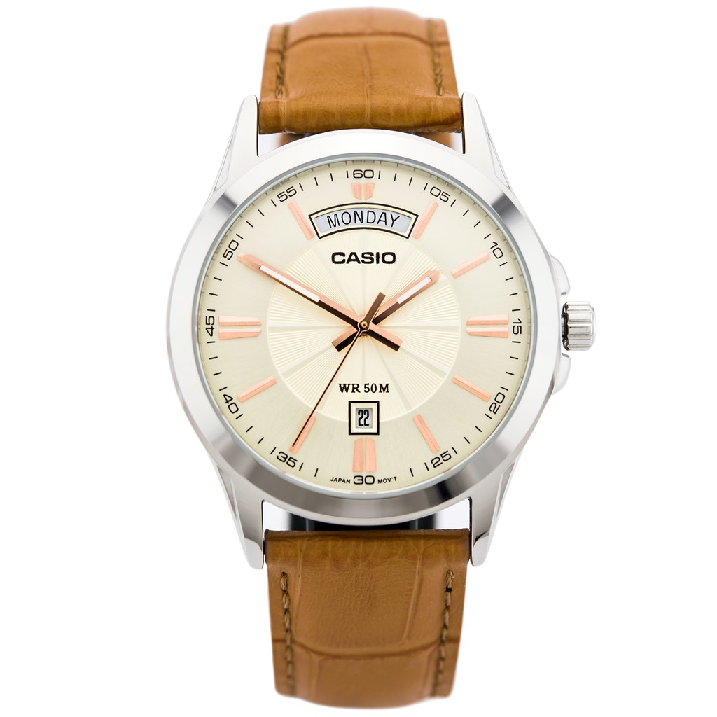 Đồng hồ nam dây da Casio Standard chính hãng Anh Khuê MTP-1381L-9AVDF (39mm)