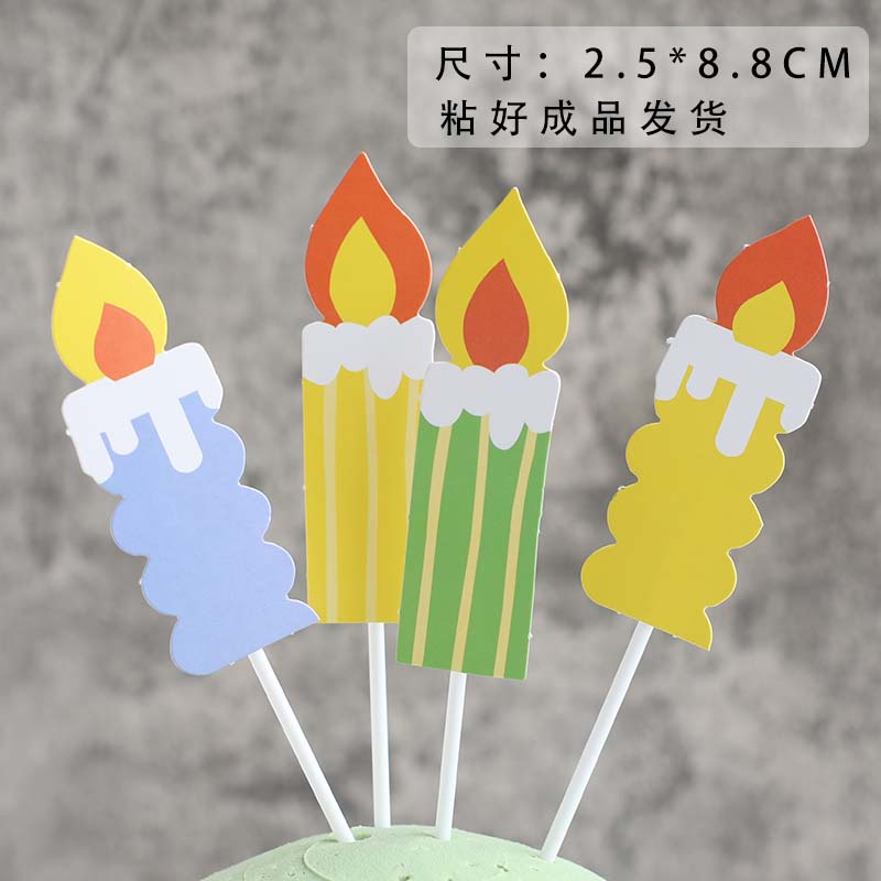 Bộ Cờ Trang Trí Bánh Kem Sinh Nhật Hình Hoa Cúc Mặt Cười Và Cô Gái Nhỏ Màu Vàng Phong Cách Hàn Quốc