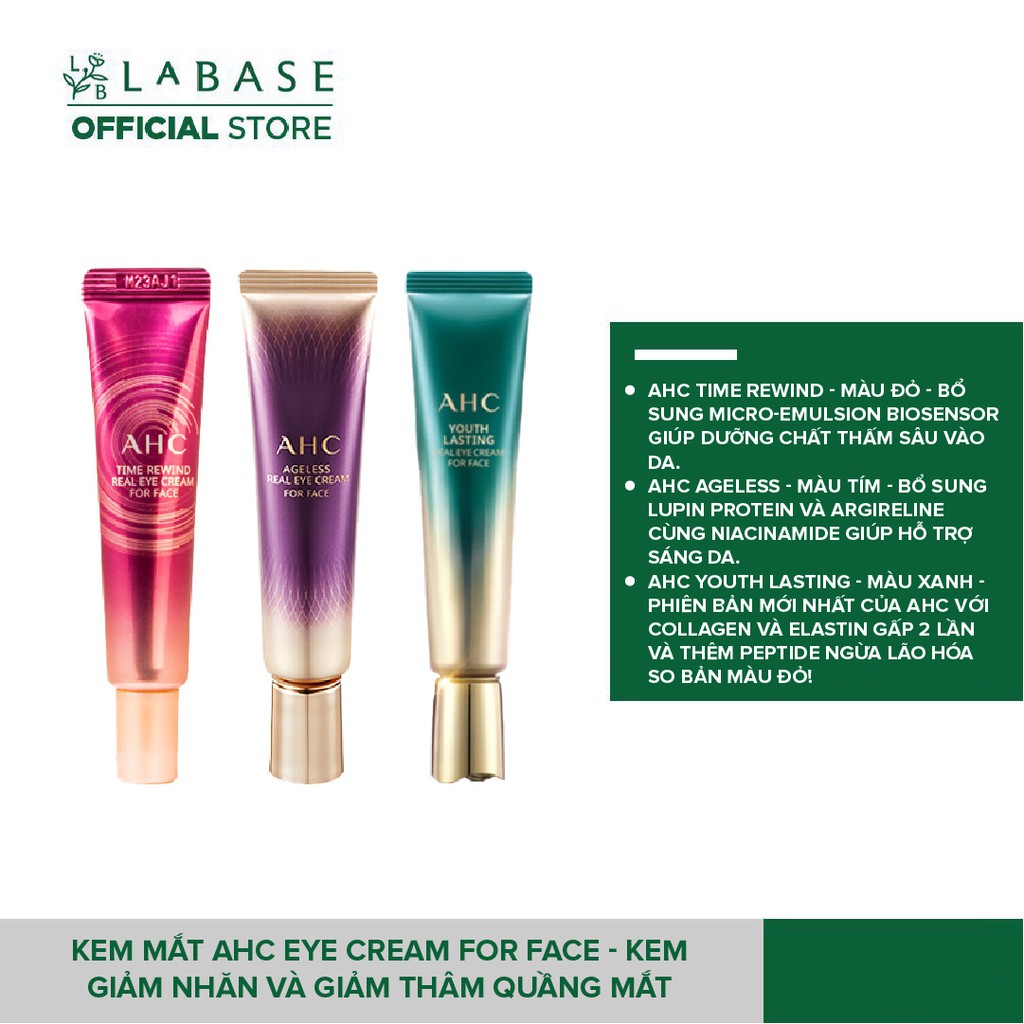 Kem Giảm nhăn và giảm thâm mắt AHC Real Eye Cream For Face