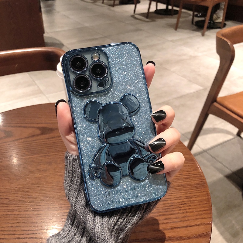Ốp Điện Thoại Silicone Mềm Chống Sốc In Hình Gấu Hoạt Hình Cho iPhone 13 13 Pro Max 13 mini 11