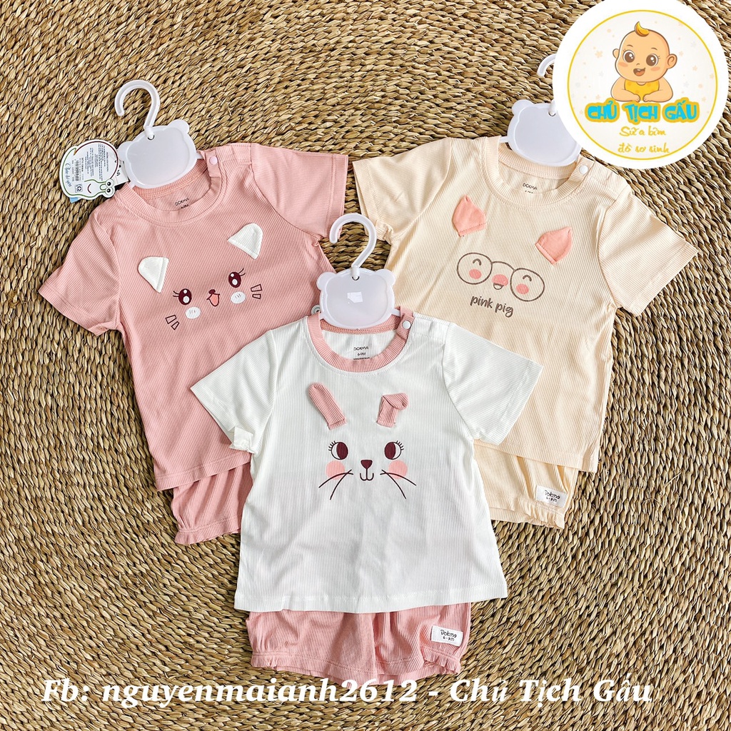 [DOKMA] Bộ quần áo cộc tay cài vai cho bé hãng Dokma