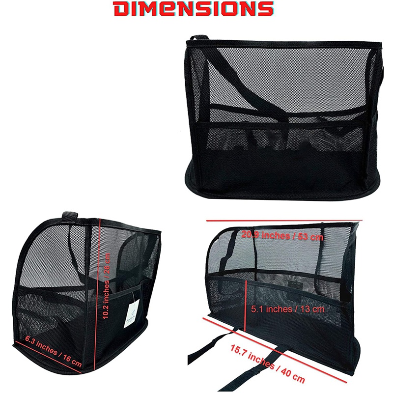 Túi lưới đựng đồ gắn ghế xe hơi - màu đen