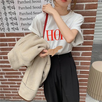 Áo thun có tay ngắn dáng rộng phong cách Hàn Quốc năm  dành cho nữ