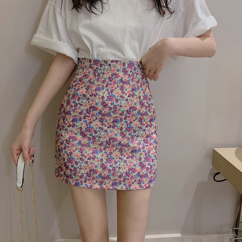 Chân váy hoa tím HCV08 - Hỉn Hỉn Store