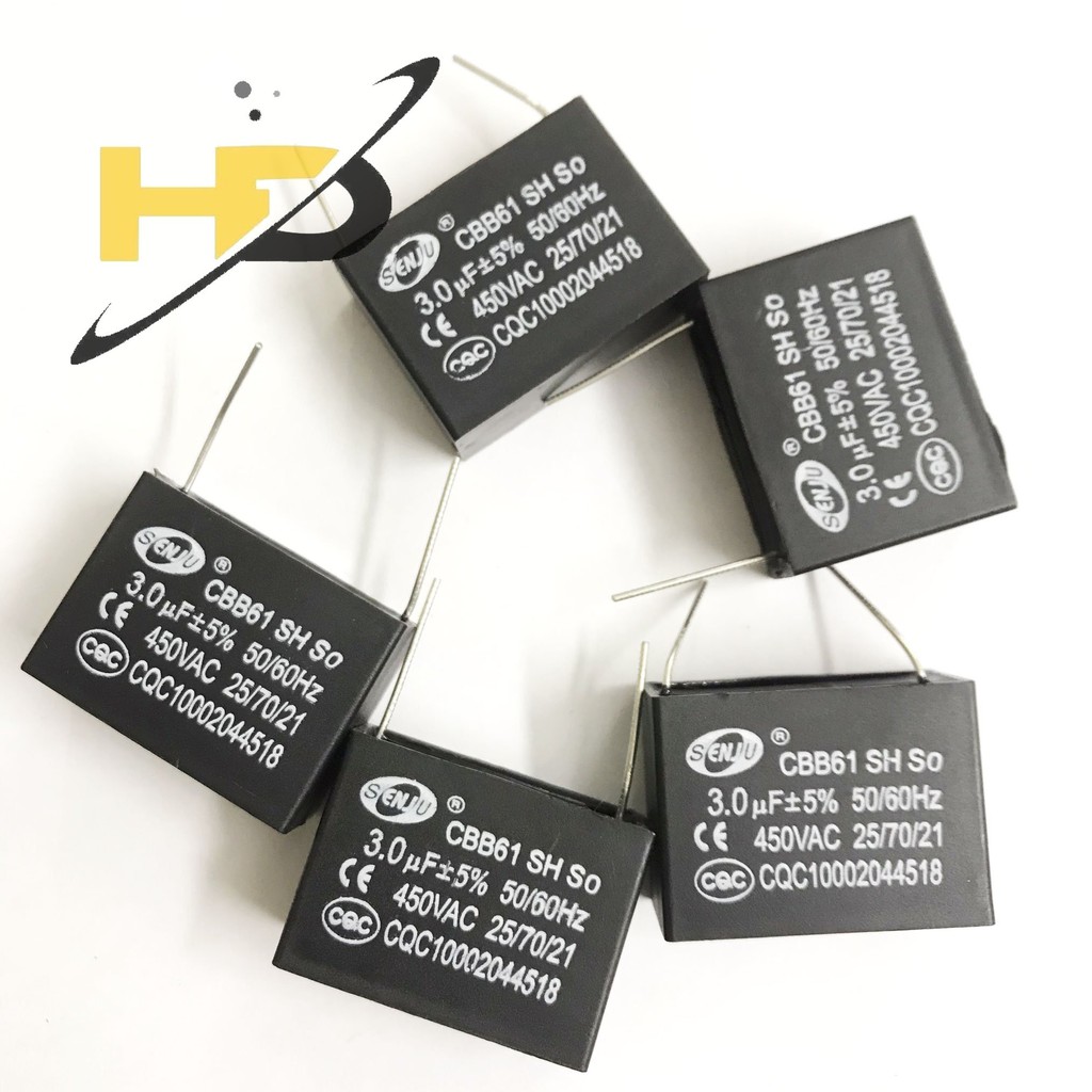 Tụ Quạt Chân Cắm CBB61 450VAC Trị Số 1uF, 1.5uF, 2uF, 2.5uF, 3uF, 5uF