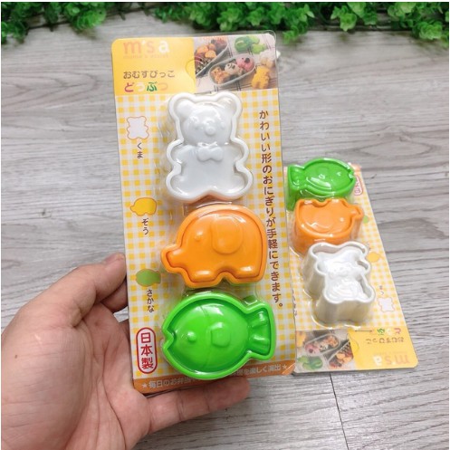 Set 3 khuôn cơm xinh xắn, khuôn ép cơm làm cơm hộp kute cho bé (Giao hình ngẫu nhiên)