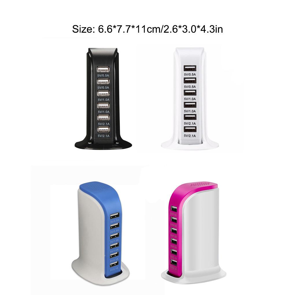 Ổ Cắm Sạc Nhanh 6 Cổng USB Đa Năng Chống Mài Mòn Cho Điện Thoại