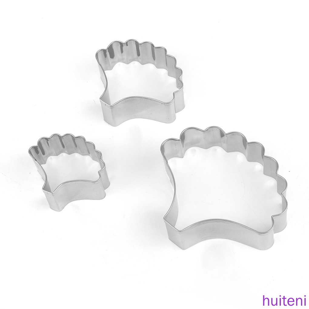 Set 3 khuôn cắt bánh hình cánh hoa cẩm chướng bằng thép không gỉ