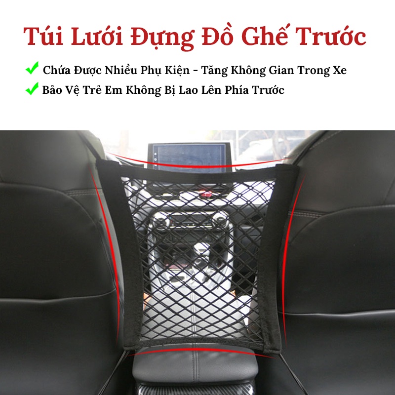 Túi Lưới Đựng Đồ Trên Xe Oto - Treo Giữa 2 Ghế Tiện Lợi CARZONE.TOP