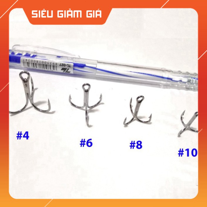 [Combo] [Combo] Combo 10 Lưỡi  Câu 3 Tiêu có ngạnh Thép không rỉ gắn mồi giả, câu lure lưỡi ba tiêu [Giá rẻ] [Giá rẻ]