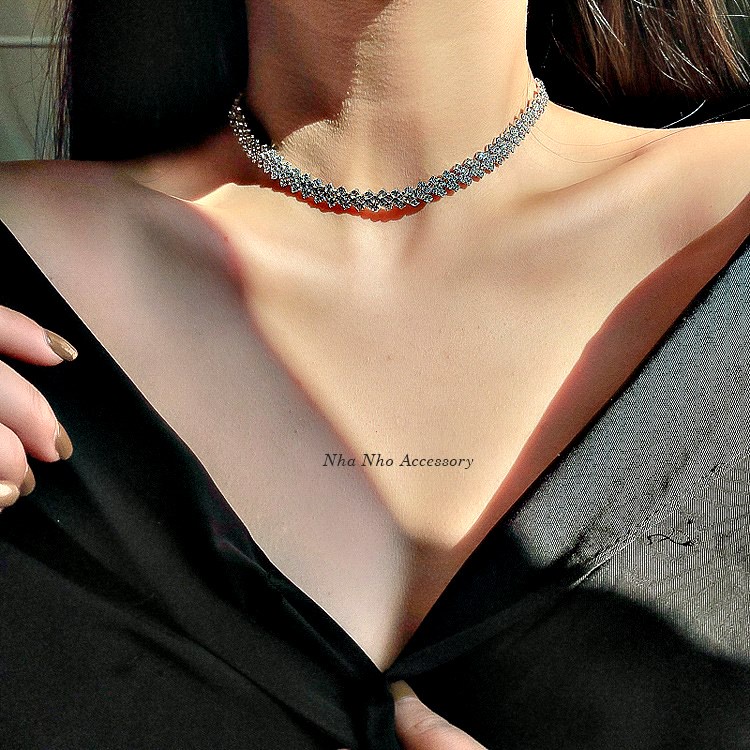 Fency Vòng Cổ Choker Đá Họa tiết Hàng Rào NHÀ NHỎ 1463
