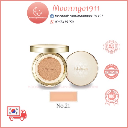 [Mã 155FMCGSALE giảm 7% đơn 500K] Phấn Nước Sulwhasoo Perfecting Cushion Ex Coussin De Teint Kèm Lõi 15gx2