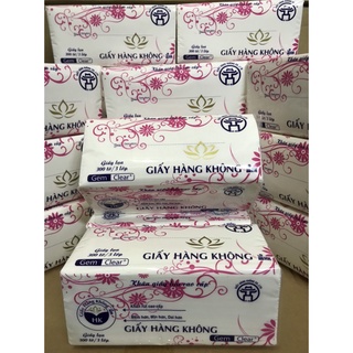 Combo 5 gói khăn giấy ăn rút lụa hàng không 300 tờ 3 lớp