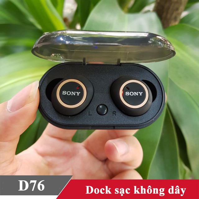 ( Nghe Không Hay Hoàn Tiền 100% )Tai nghe Bluetooth Đen Sony sport TWS-D76 Rất ấm Bass-treble rõ ràng