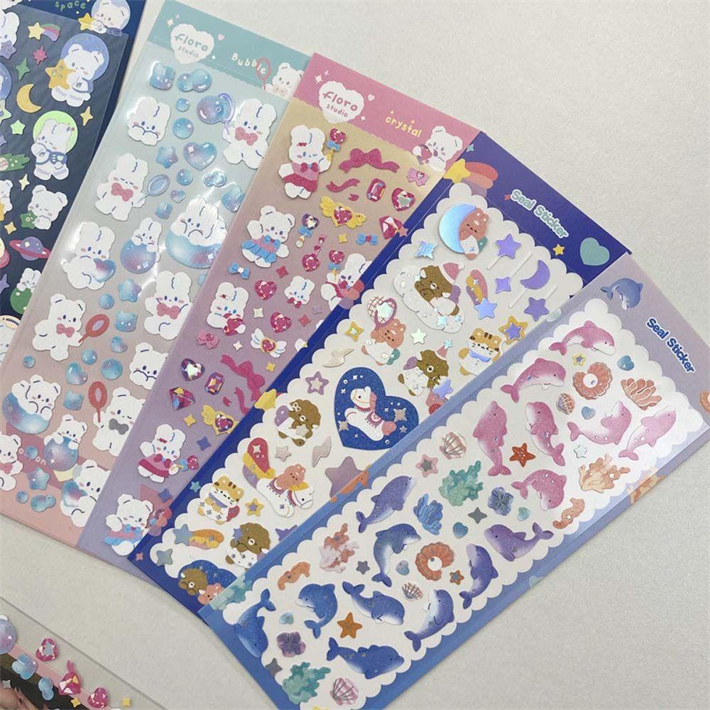 Miếng Dán Trang Trí Nhật Ký / Ảnh Hình Gấu Hoạt Hình Dễ Thương DIY