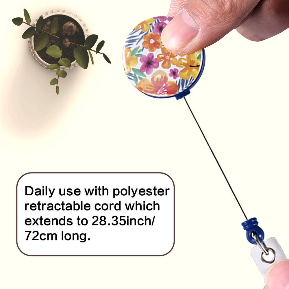 Kẹp gắn thẻ tên ID có thể co dãn cho y tá tùy chọn họa tiết