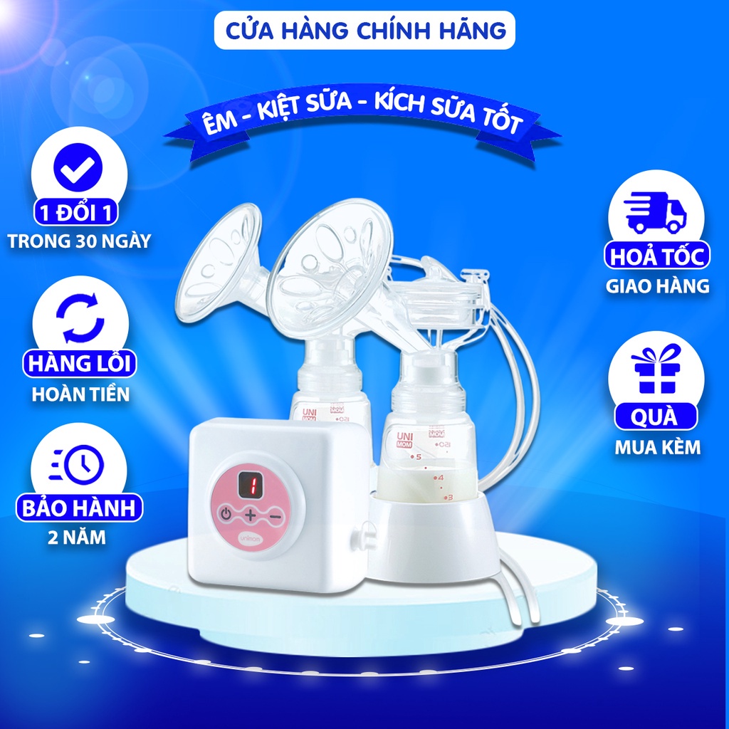Máy hút sữa Unimom điện đôi Allegro có matxa silicone điều chỉnh lực hút