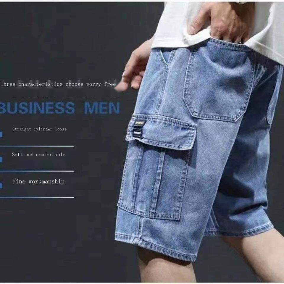 Quần Short Denim Ống Rộng Size Lớn Thời Trang Mùa Hè Dành Cho Nam