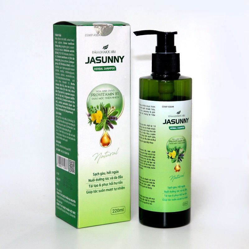 Dầu gội thảo dược Jasunny, hỗ trợ giảm gàu, ngứa hết nấm da đầu, tái tạo phục hồi tóc hư tổn jassuny