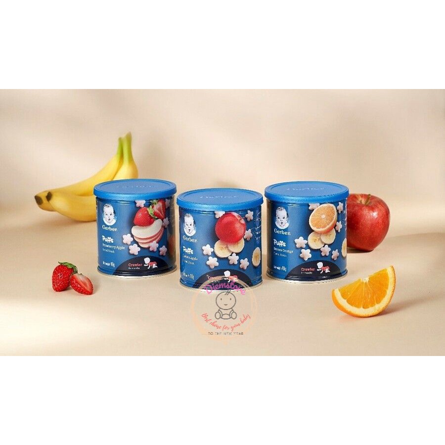 [New2021]Bánh gerber lùn vị ngọt Puffs các loại hộp 49gr
