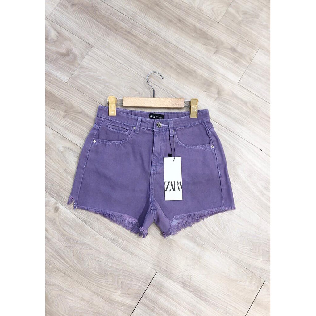 Quần short jeans màu tím hottren