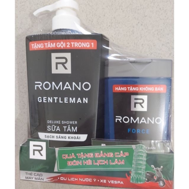 Sữa tắm Romano Gentlement 650g tặng