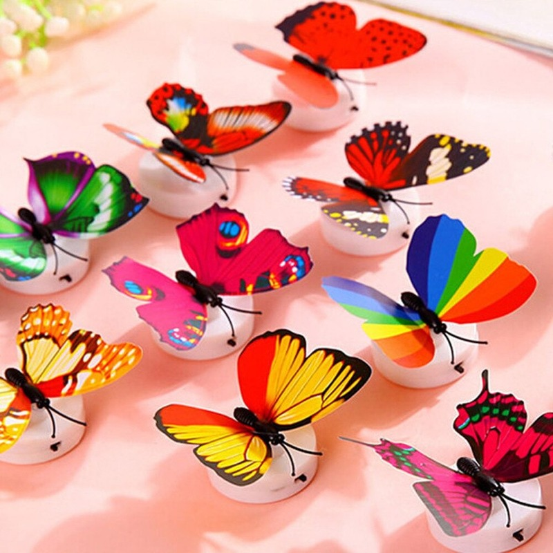 Miếng dán tường hình bướm 3D hiệu ứng đèn phát sáng
