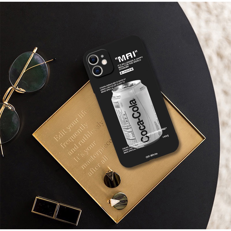 Thời Trang Ốp Điện Thoại Silicon Mềm Hình cola Cho iphone 12 13 mini 11 pro max xr se2 6s 7 8 plus 14 pro xs max