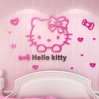- Tranh mica 3D dán tường phòng bé phong cách Hàn Quốc, decal, giấy dán tường - Hello Kitty 1 con