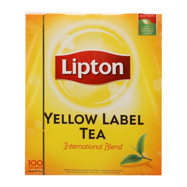 [Mã 66FMCGSALE hoàn 8% đơn 500K] TRÀ ĐEN LIPTON NHÃN VÀNG YELLOW LABEL HỘP 100 TÚI LỌC