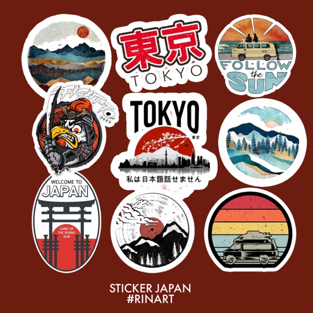 STICKER NHẬT BẢN CÁ TÍNH SIÊU CHẤT DÁN TRANG TRÍ ĐT LAPTOP VALI TƯỜNG TỦ KỆ MŨ BẢO HIỂM XE MÁY NOTEBOOK