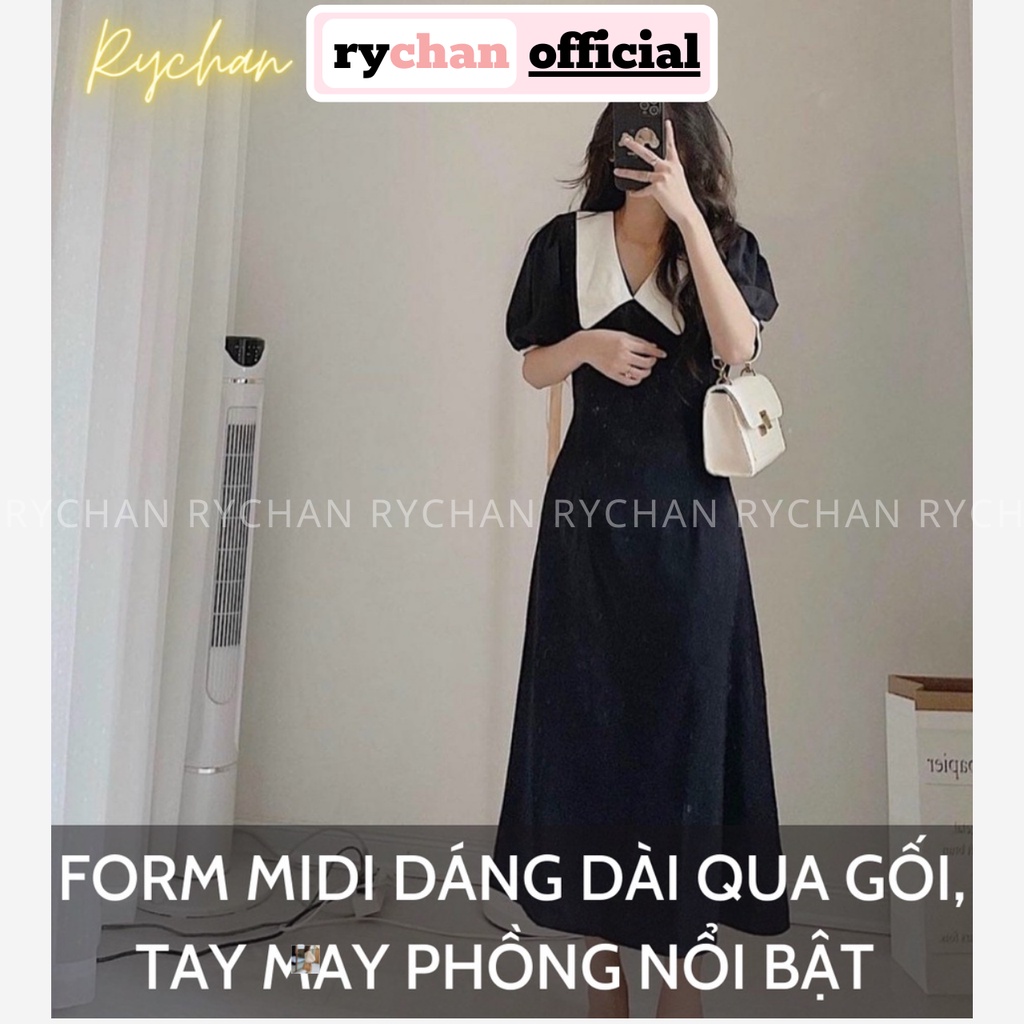 Đầm Xòe Midi Dáng Dài Cổ Lá [ẢNH THẬT CUỐI] - DX0137
