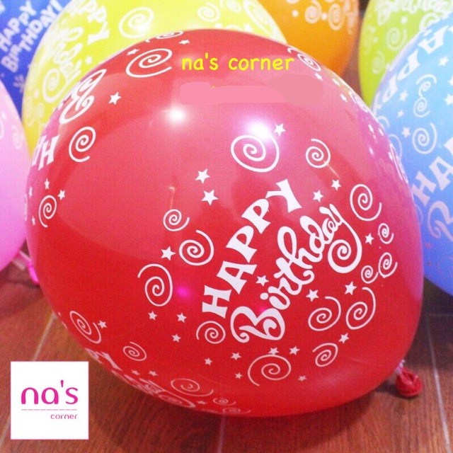 Bong bóng cao su tròn in chữ Happy birthday to dày size lớn (in 5 mặt) cho sinh nhật 10 / 20 / 50 cái
