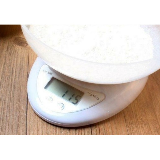 Cân Tiểu Ly 5 Kg Electronic Kitchen Scale có rổ đựng để cân Cân điện tử mini làm bánh B05 - giadungdep_mh