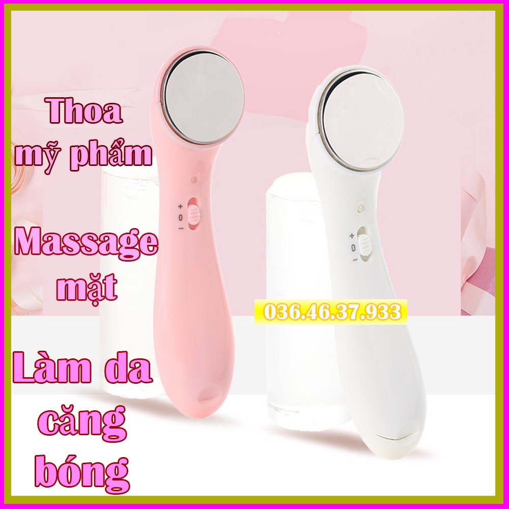 Máy massage mặt ion 2 chế độ thiết kế cầm tay gúp nâng cơ làm căng bóng da mặt và thoa mỹ phẩm
