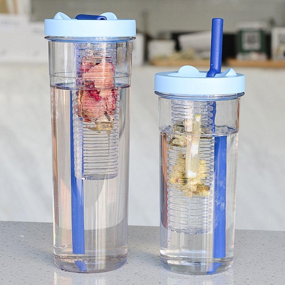 Bình Nước Trong Suốt Dung Tích Lớn 670 / 800ML Có Ống Hút Tiện Dụng