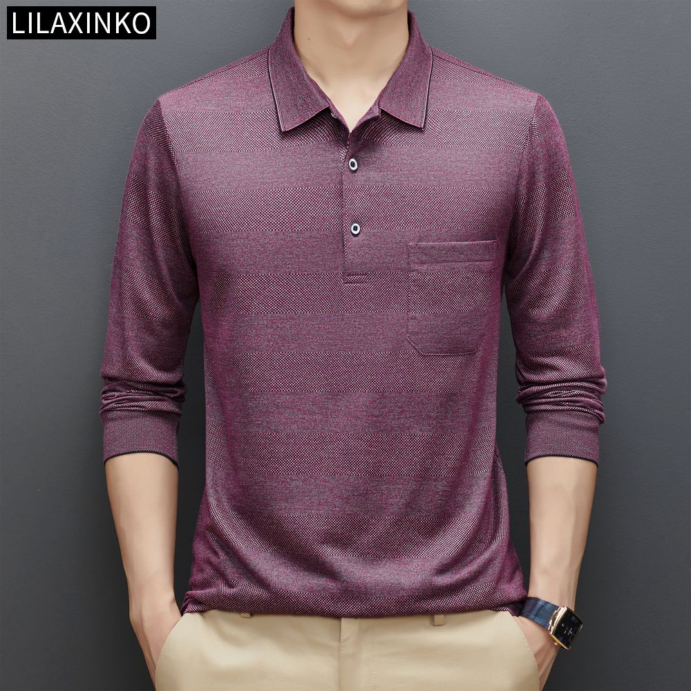 Áo Thun Polo Cotton Tay Dài Kẻ Sọc 5 Màu Thời Trang Thu Đông Cho Nam