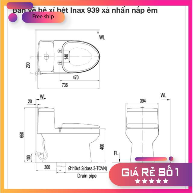 Bồn cầu INAX 939VN chính hãng