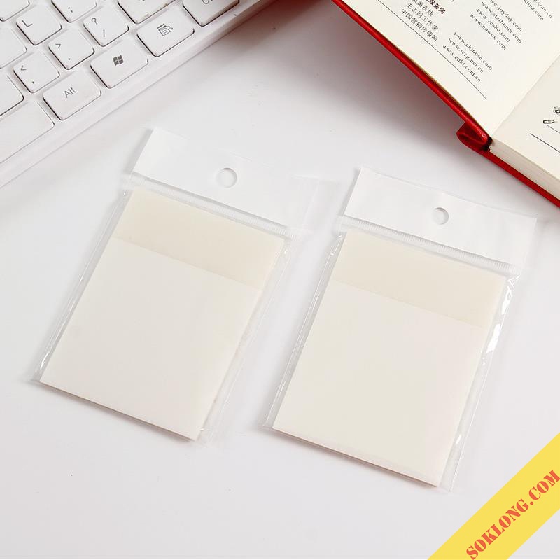 Note trong suốt có màu, tập giấy ghi chú chống nước NO25 SOKLONG, giấy lưu ý nhiều màu
