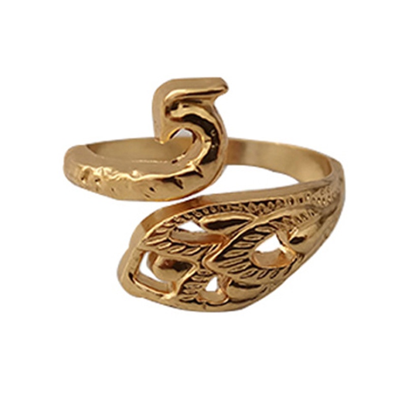 Nhẫn đeo tay kim loại hình chim công