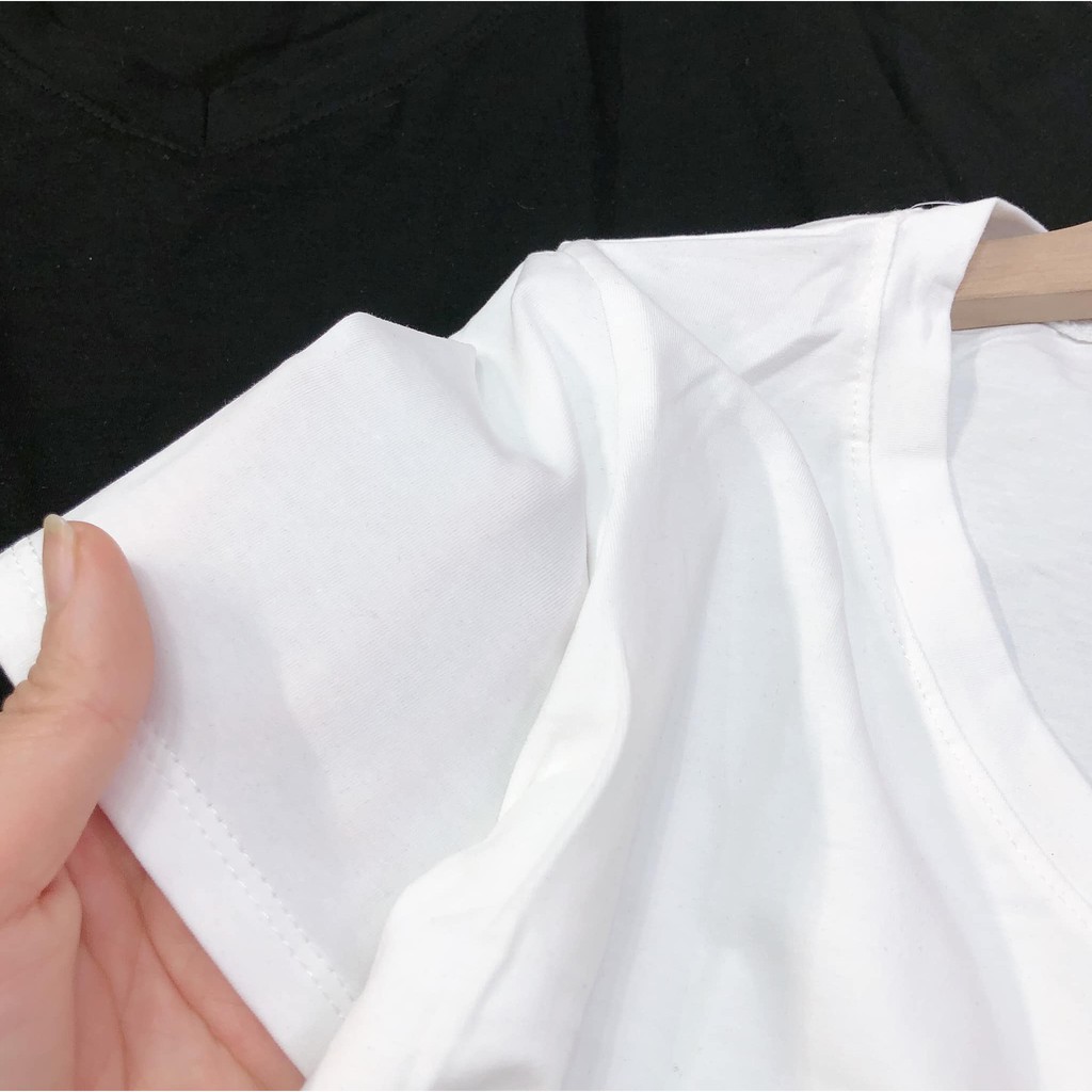 Áo phông croptop cổ tim ( kèm ảnh thật, video )