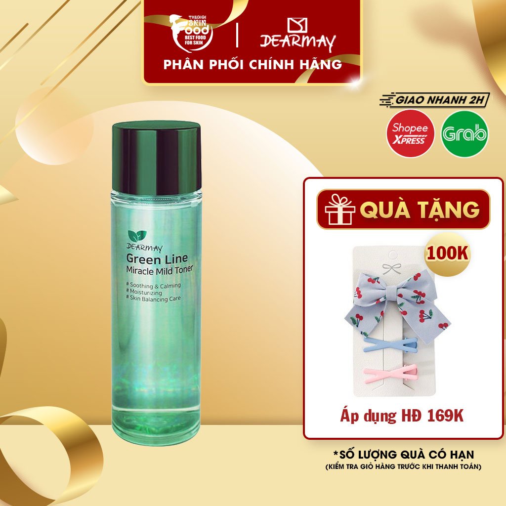 Nước Hoa Hồng Cân Bằng, Làm Dịu Da Chiết Xuất Thiên Nhiên Dearmay Green Line Miracle Mild Toner 150ml