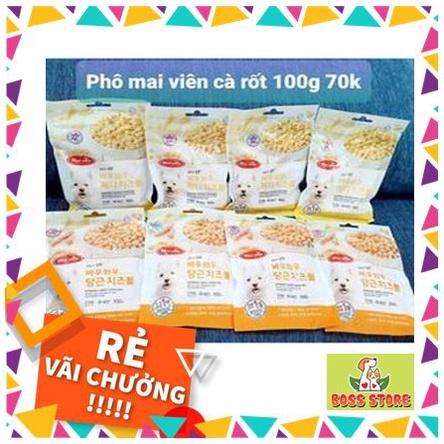 Thức ăn vặt bánh thưởng bánh huấn luyện Phô mai viên cà rốt BOWWOW 100g