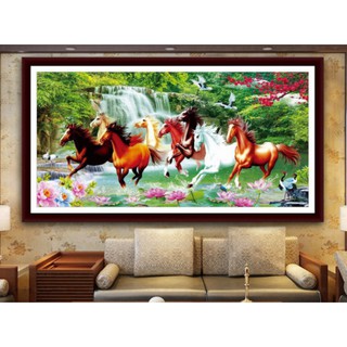 Tranh đính đá mã đáo thành công - tranh bát mã - tranh ngựa vs005 vs006 y8151 y8152