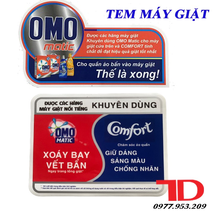 Tem OMO Dán Máy Giặt